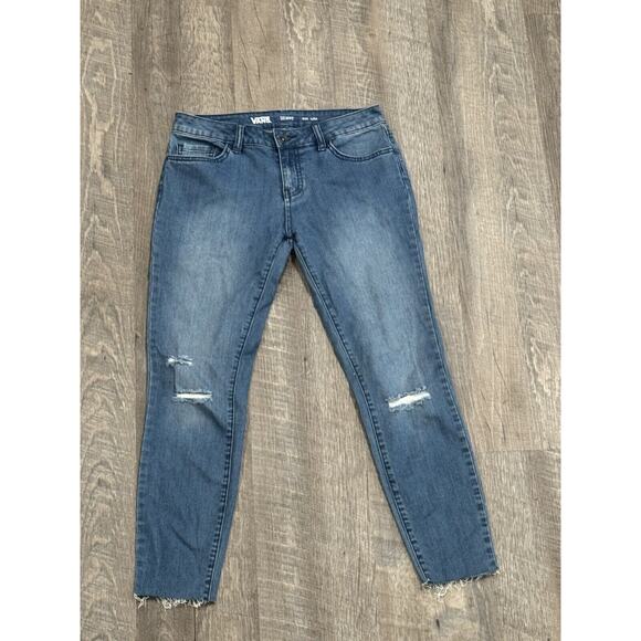 Vans Women’s Skinny Jeans Raw Hem Size 5/27 Distressed - Picture 2 of 11